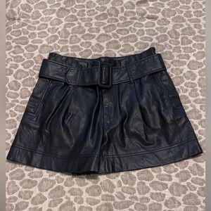 Zara black faux leather shorts